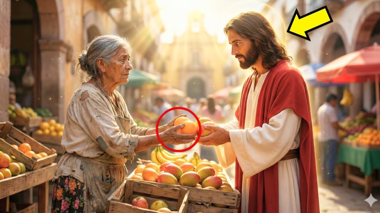 « TU NE ME DOIS RIEN », DIT LA FRUITIÈRE AVEUGLE AU VAGABOND AFFAMÉ… MAIS C’ÉTAIT JÉSUS DÉGUISÉ…