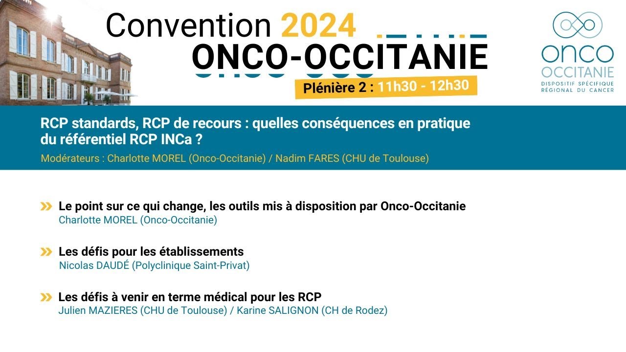 Convention Onco-Occitanie 2024 : Pléniére 2