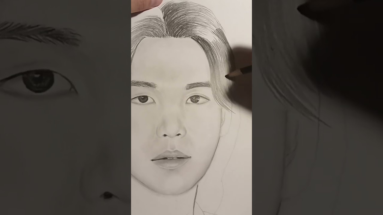  Hot to draw Suga BTS✏️
