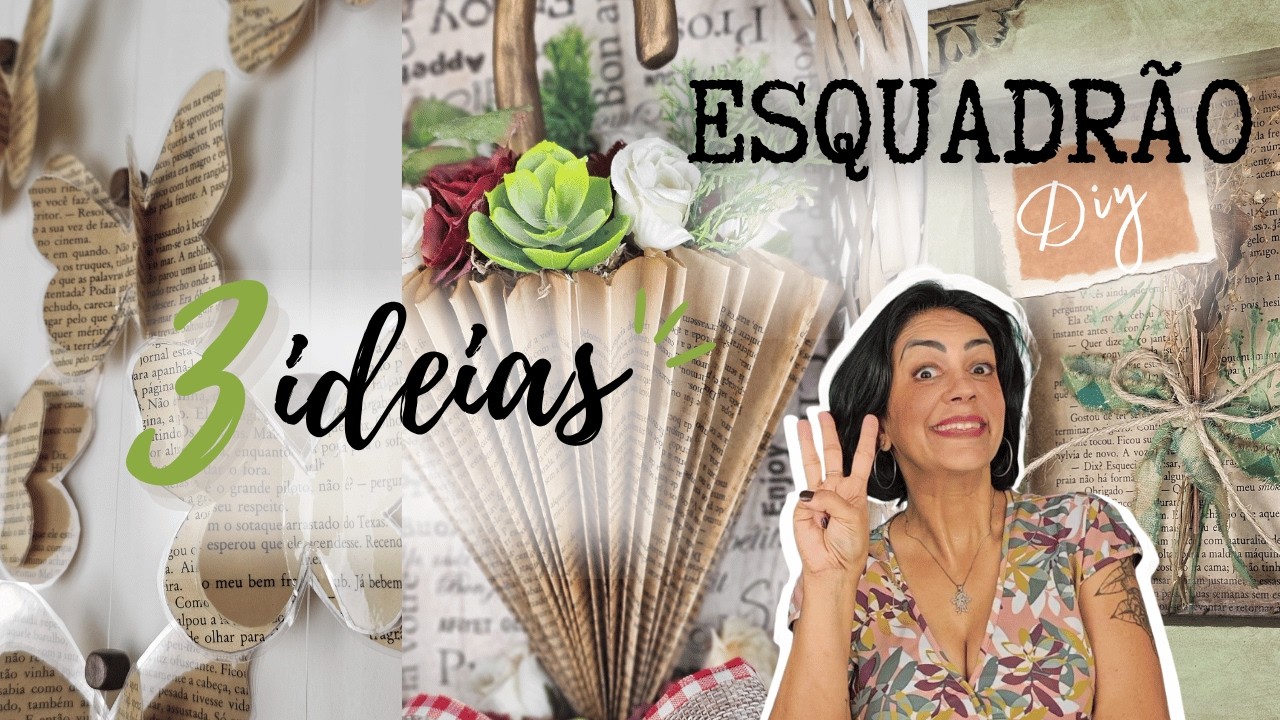 DIY | TRÊS DECORAÇÕES BARATAS | NÃO JOGUE LIVROS VELHOS NO LIXO | ESQUADRÃO DIY