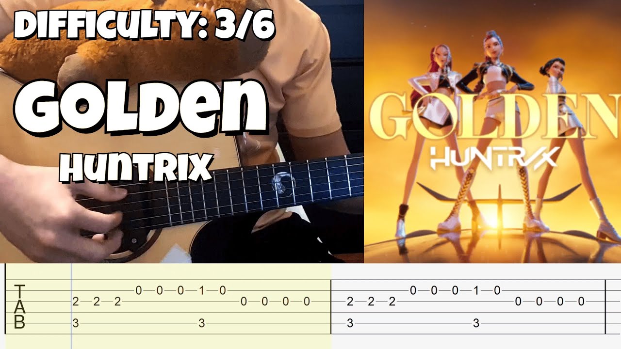 GOLDEN by HUNTRIX intermediate fingerstyle guitar lesson