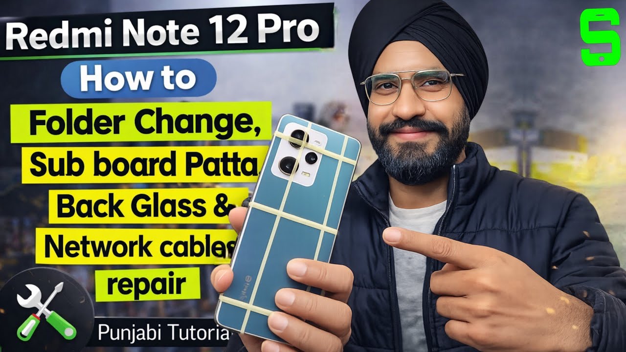 How to change Main to Sub board patta, Folder,  Back Glass Redmi note 12 pro & repair network cables