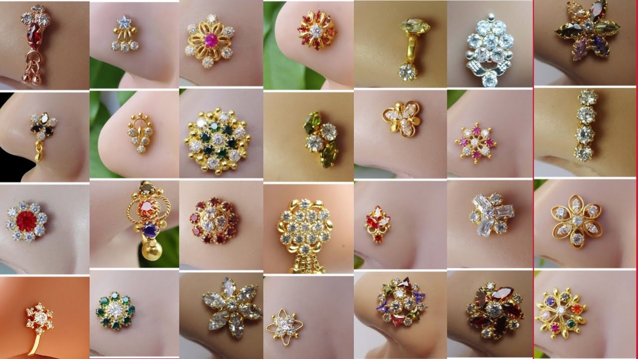 Latest gold nose pin design || latest gold nose ring nathliya