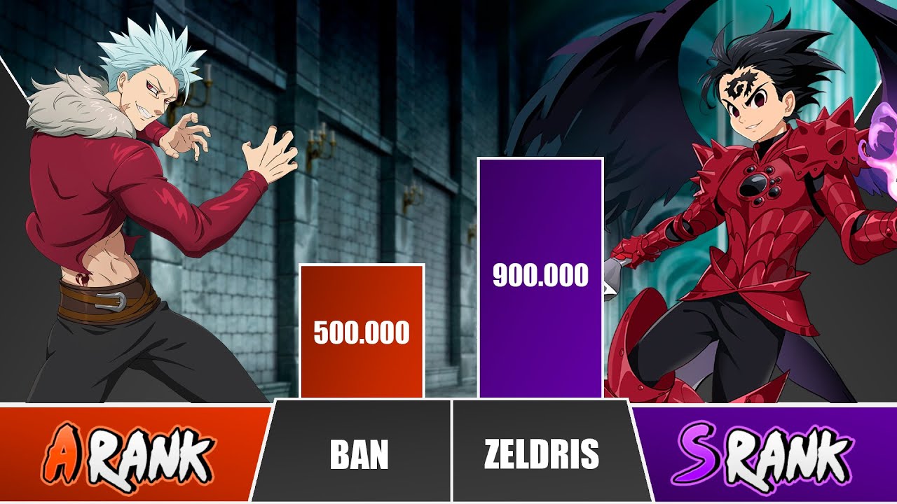 BAN vs ZELDRIS Power Levels 🔥 I Seven Deadly Sins Power Scale
