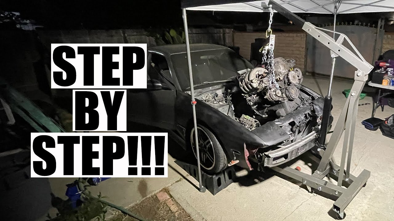 Pulling the motor out of my 240sx !!! EASY