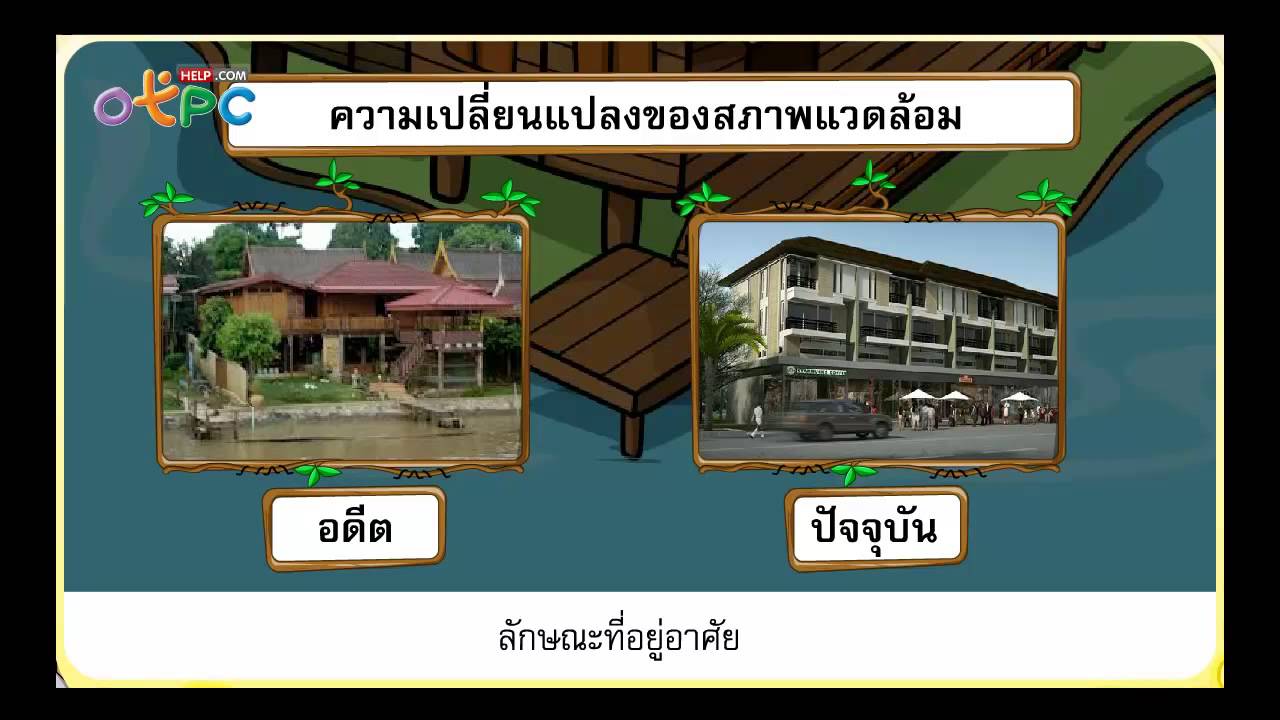 สภาพแวดล้อมของชุมชนในอดีตและปัจจุบัน - สื่อการเรียนการสอน สังคม ป.3