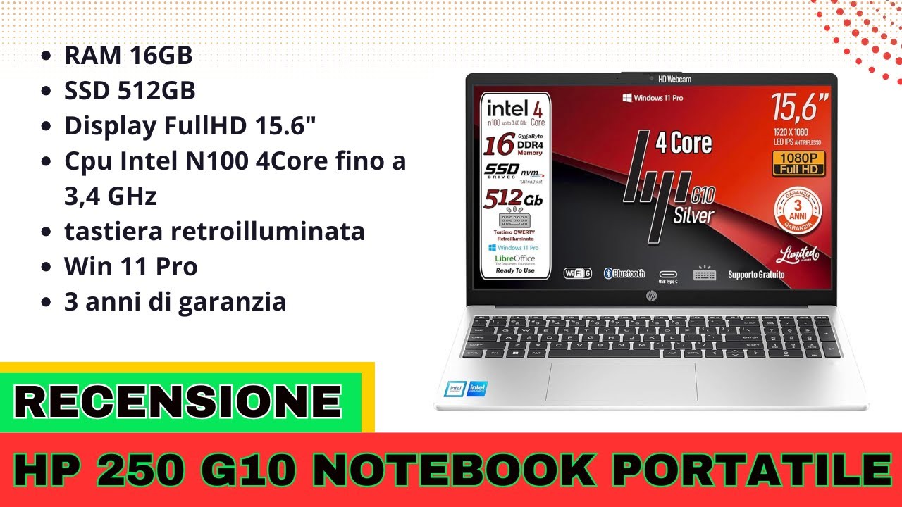 HP 250 G10 Notebook portatile Recensione