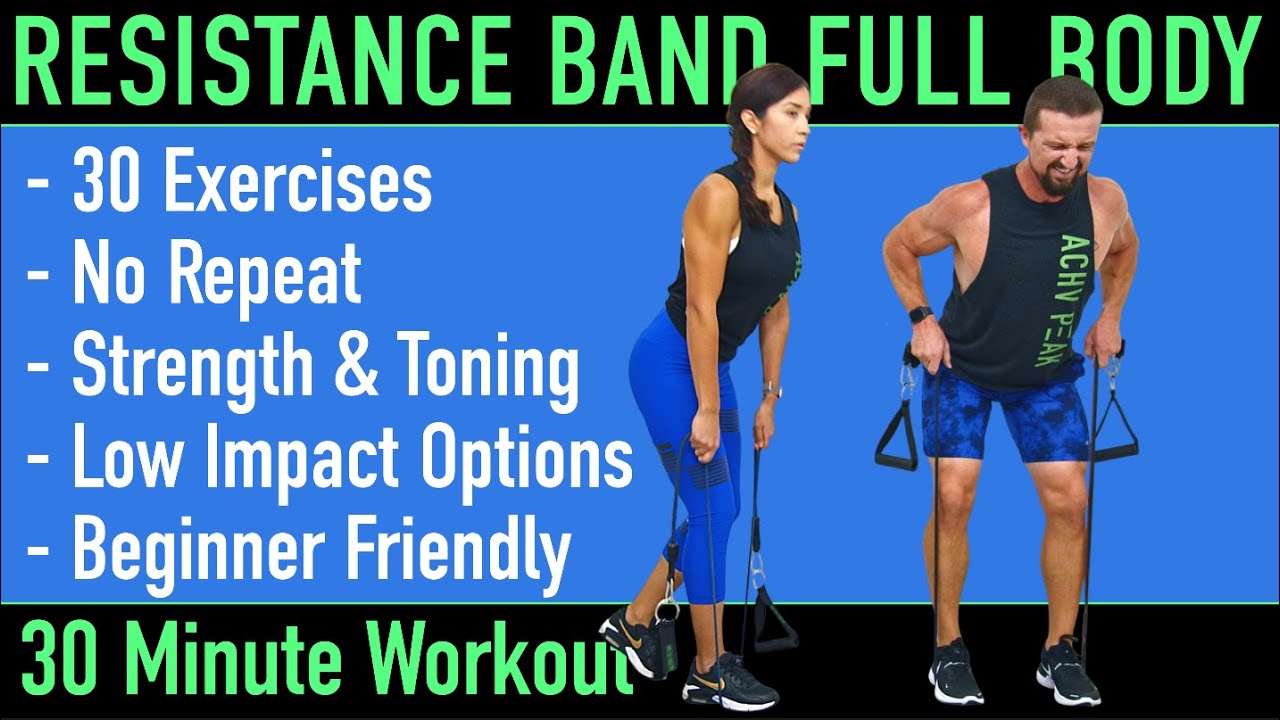 Resistance Band Full Body Workout - No Repeat Full Body Ban Workout