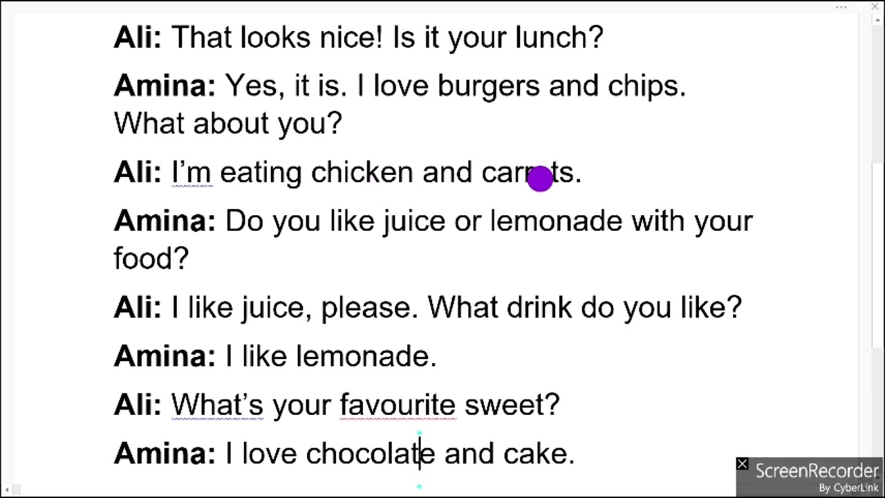 Baro English-ka: Conversation about My Favourite Food 