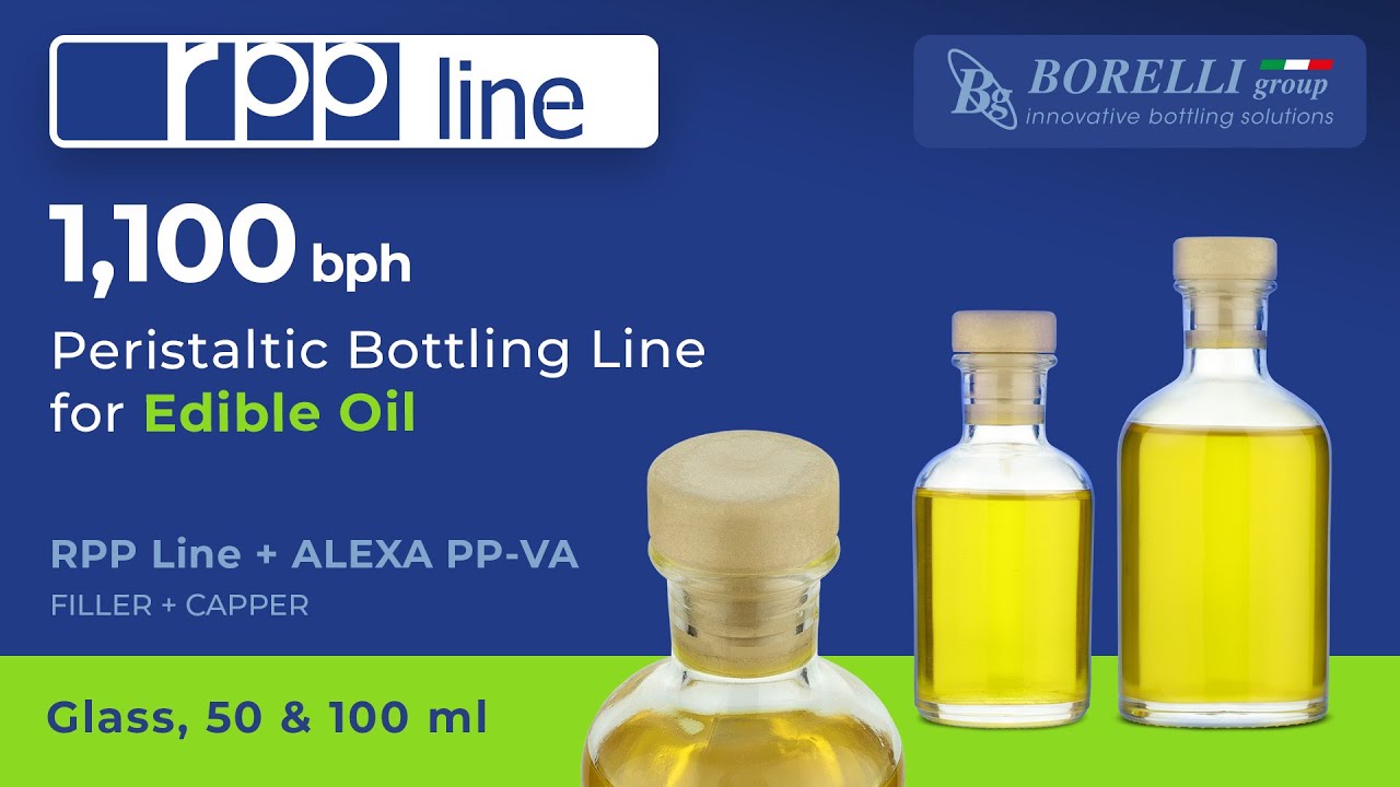 EDIBLE OIL – Peristaltic Automatic Bottling Line – Model RPP4 + ALEXA PP-VA