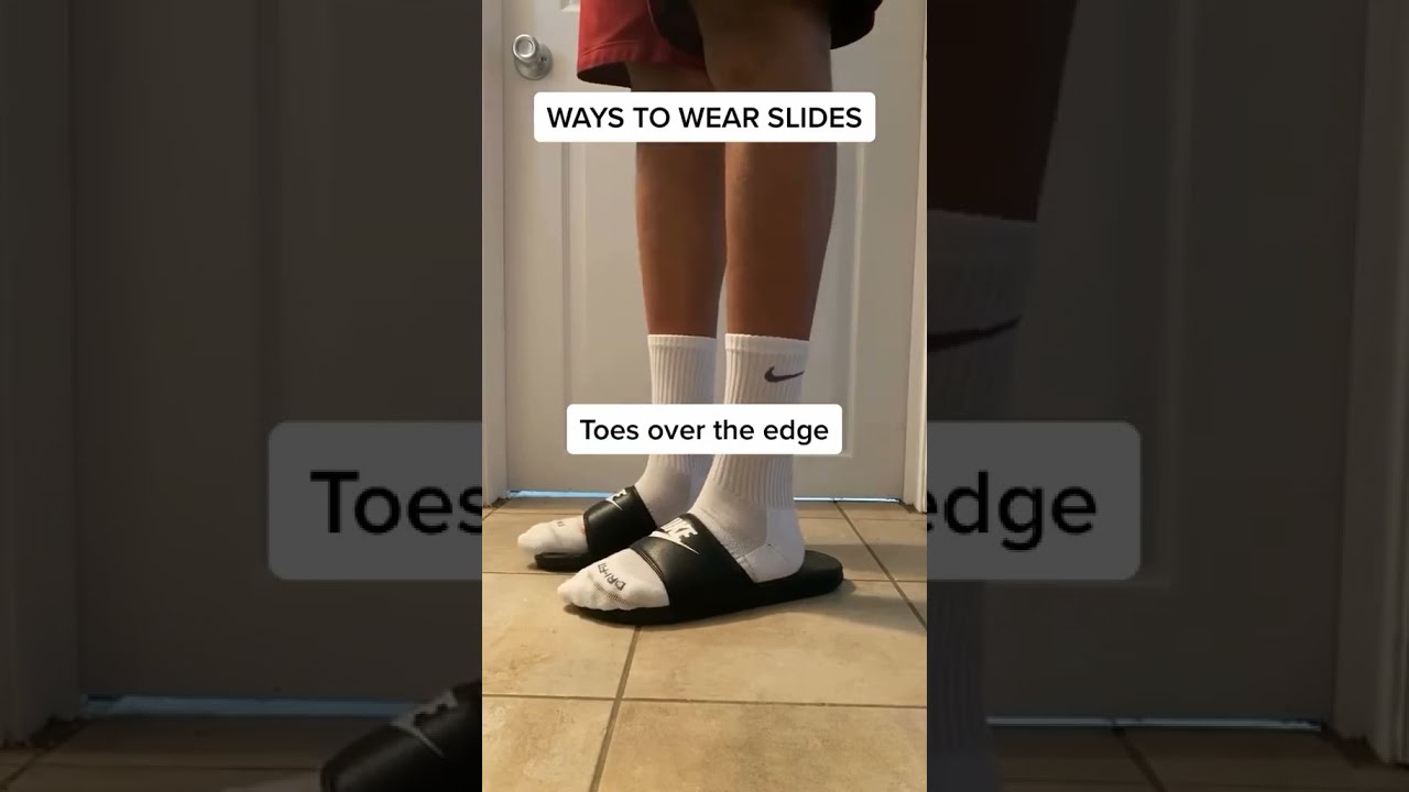 Nike Socks and Slides on Feet #shorts #nike #nikesocks #nikeslides