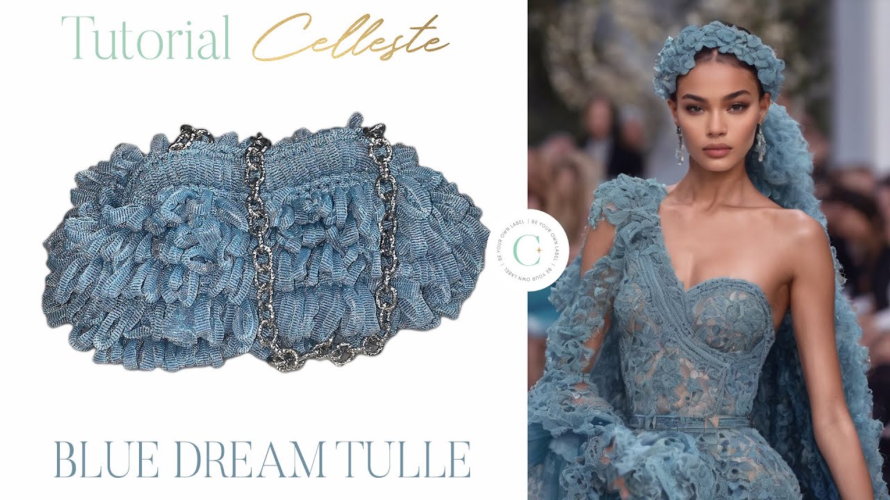 LEFT-HAND BLUE DREAM TULLE BAG ( ΓΑΛΑΖΙΟ ΟΝΕΙΡΟ ΤΟΥΛΙΝΟ ΤΣΑΝΤΑΚΙ ΣΕ ΜΕΤΑΛΛΙΚΟ ΕΛΑΣΜΑ )