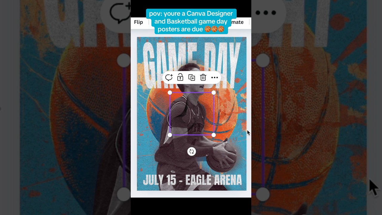 Designing a basketball game day poster in Canva #gameday #basketballedit #seniorphotos