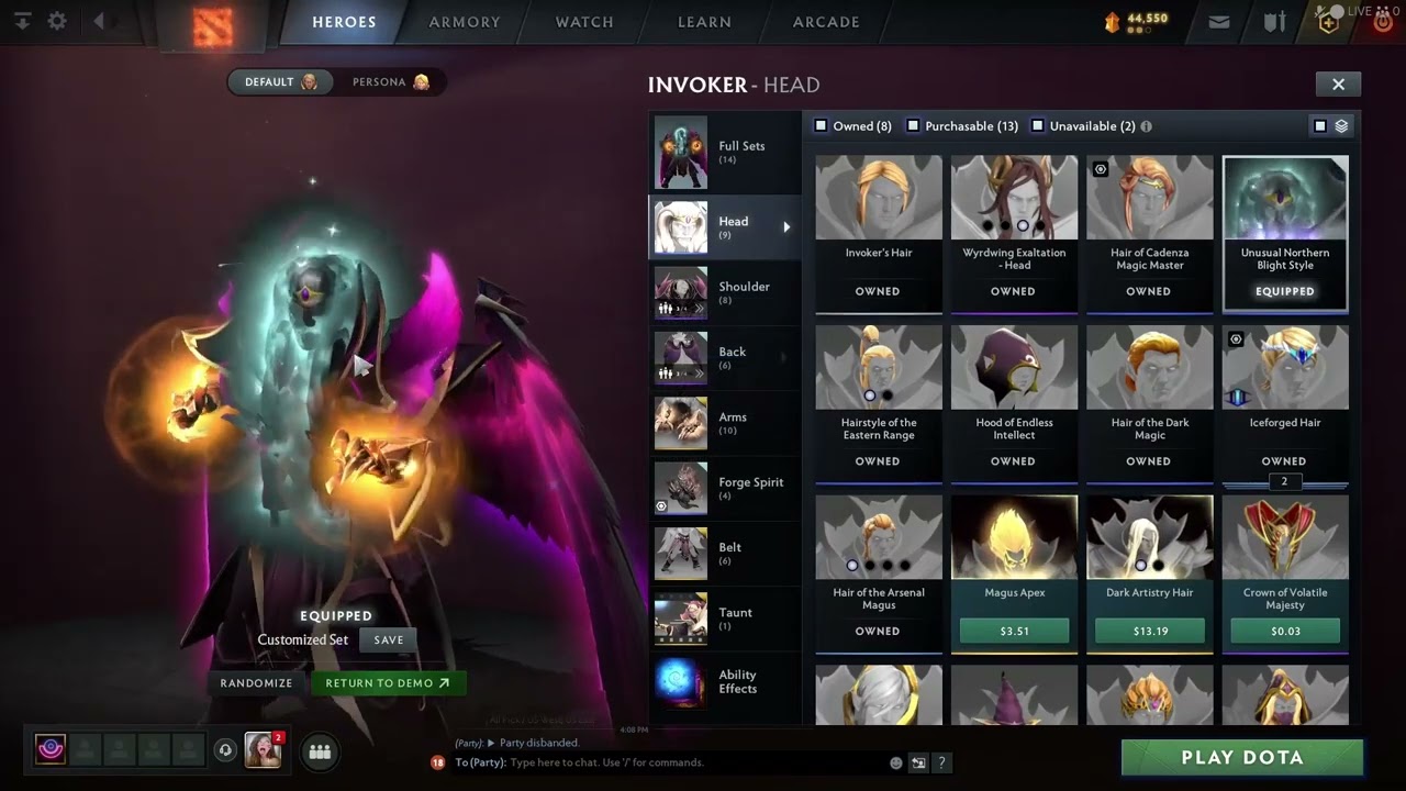 New Invoker Set + Frostbloom Unusual Combo
