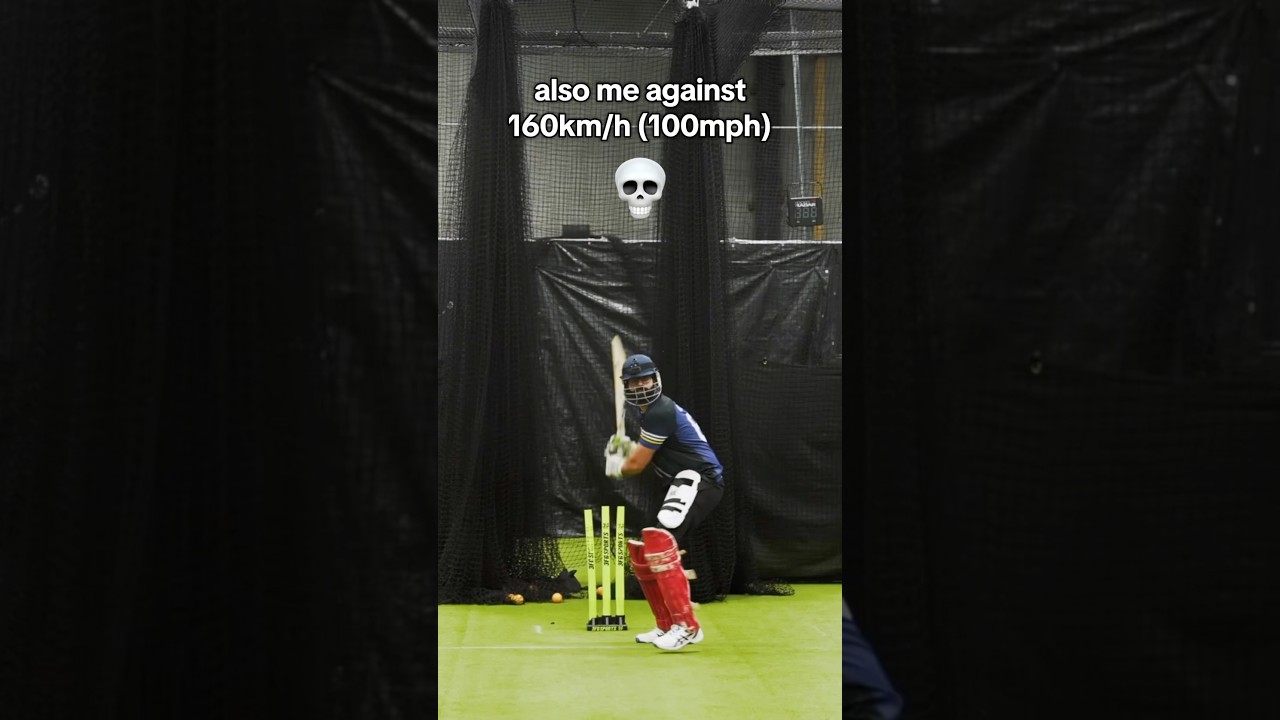 85km/h vs 160km/h against a bowling machine 💀🏏 