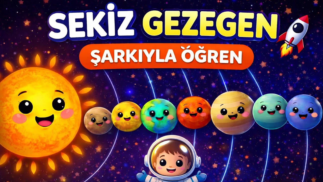 Sekiz Gezegen Şarkısı – Güneş Sistemi | Gezegenleri Öğreniyorum (Eğitici Çocuk Şarkısı)