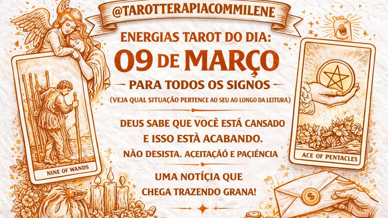 TAROT 09.03. VEJA SUA SITUAÇÃO X SIGNO. NÃO DESISTA, ESTÁ ACABANDO ✝️. PACIÊNCIA. NOTÍCIA QUE TRAZ 💰
