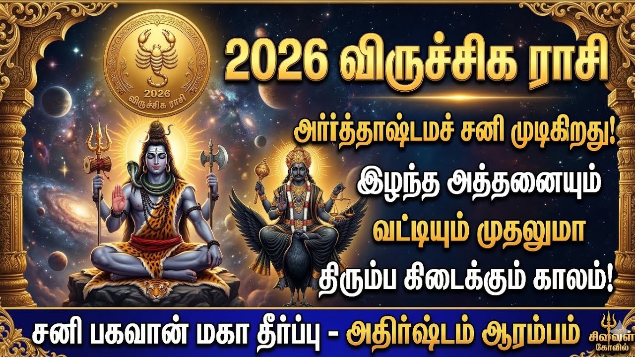 2026 விருச்சிக ராசி: அர்த்தாஷ்டமச் சனி முடிகிறது! இனி உன் ராஜ்ஜியம் தான்! | Viruchigam Rasi 2026