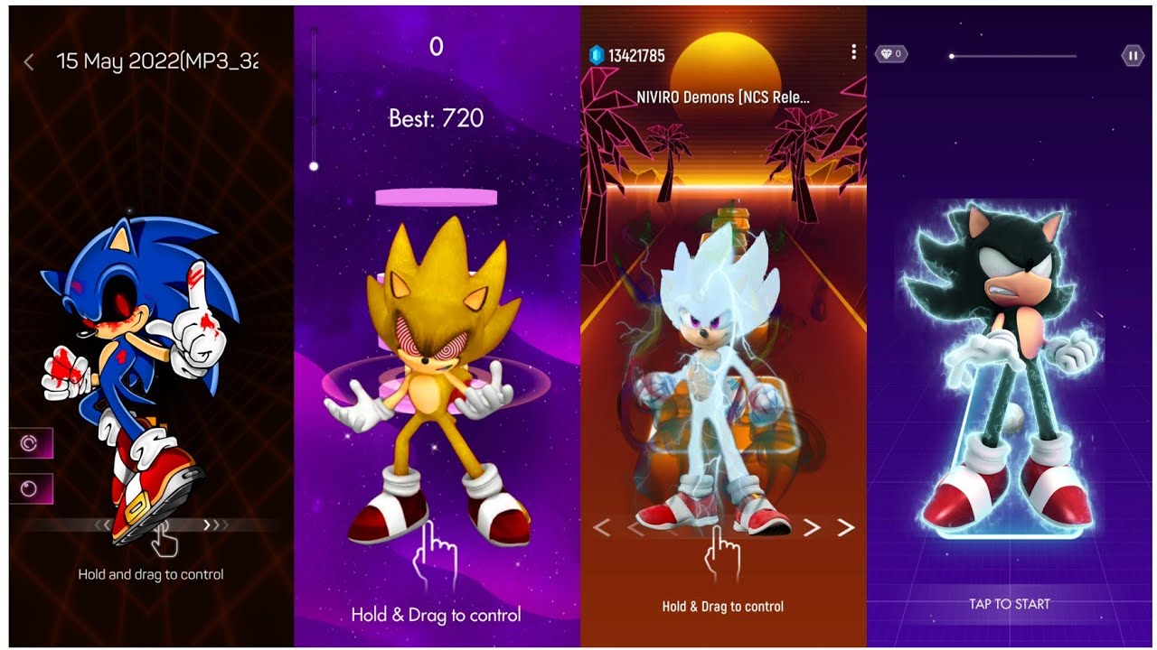 Sonic Exe - Fleetway Super Sonic Hyper Sonic Dark Sonic Smash Colour Beat Jumper TilesHop MagicTwist
