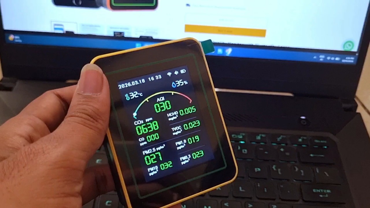Best AQI Smart Air Quality Monitor 2026 🔥 | CO2, PM2.5, TVOC, HCHO Detector with Bluetooth | Laser