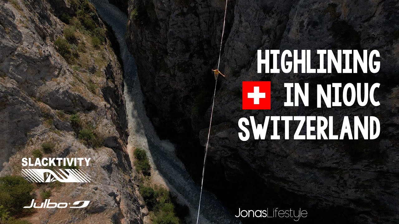 Highlining at Bungy Niouc, Switzerland