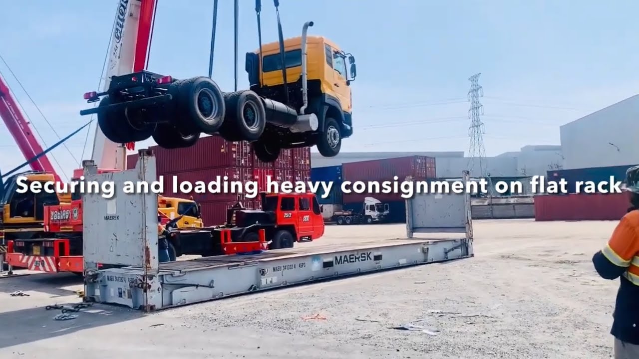 Container shipping & Shipping on flat rack #logistics #trucks #shipping #engineering #machine