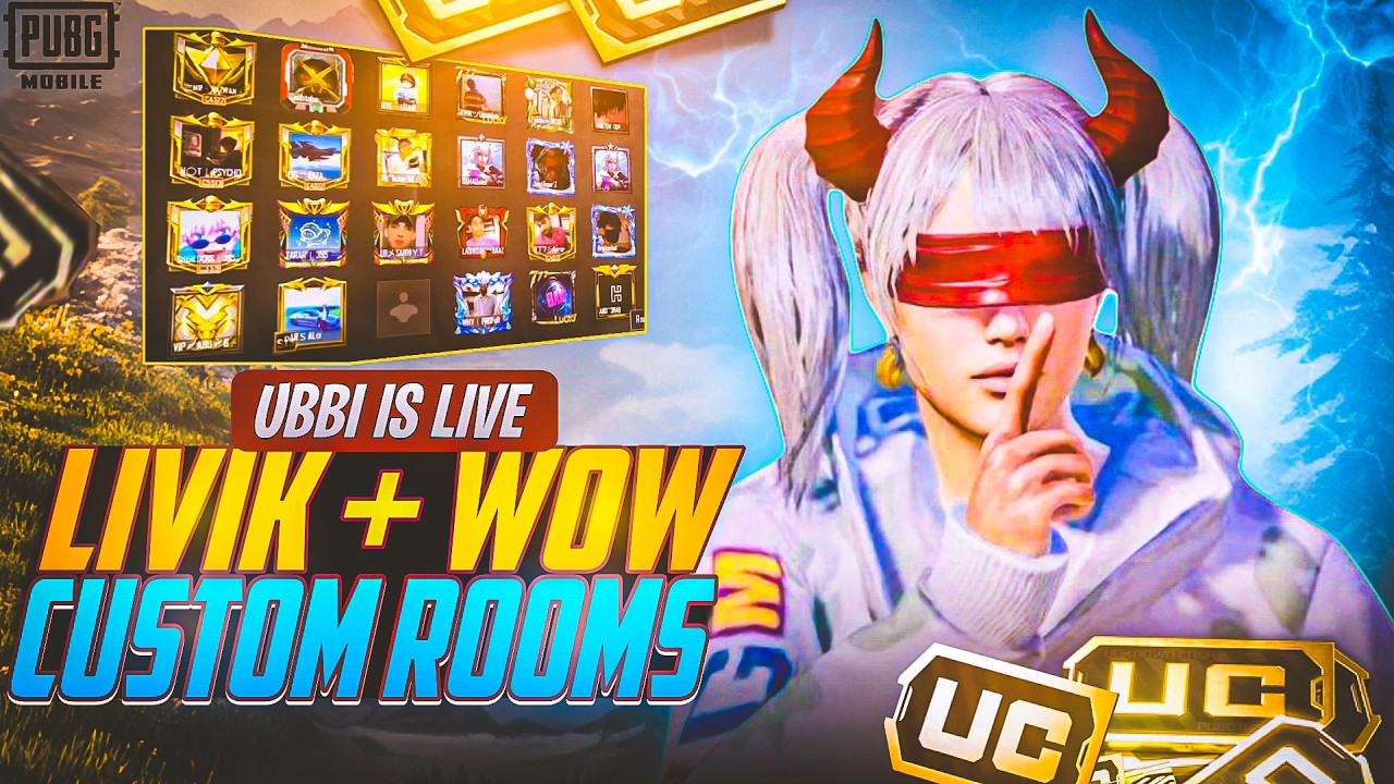 PUBG MOBILE UNLIMITED LIVIK+WOW CUSTOM ROOM RP GIVEAWAY | UBBI IS LIVE |#pubg#pubgmobile#live