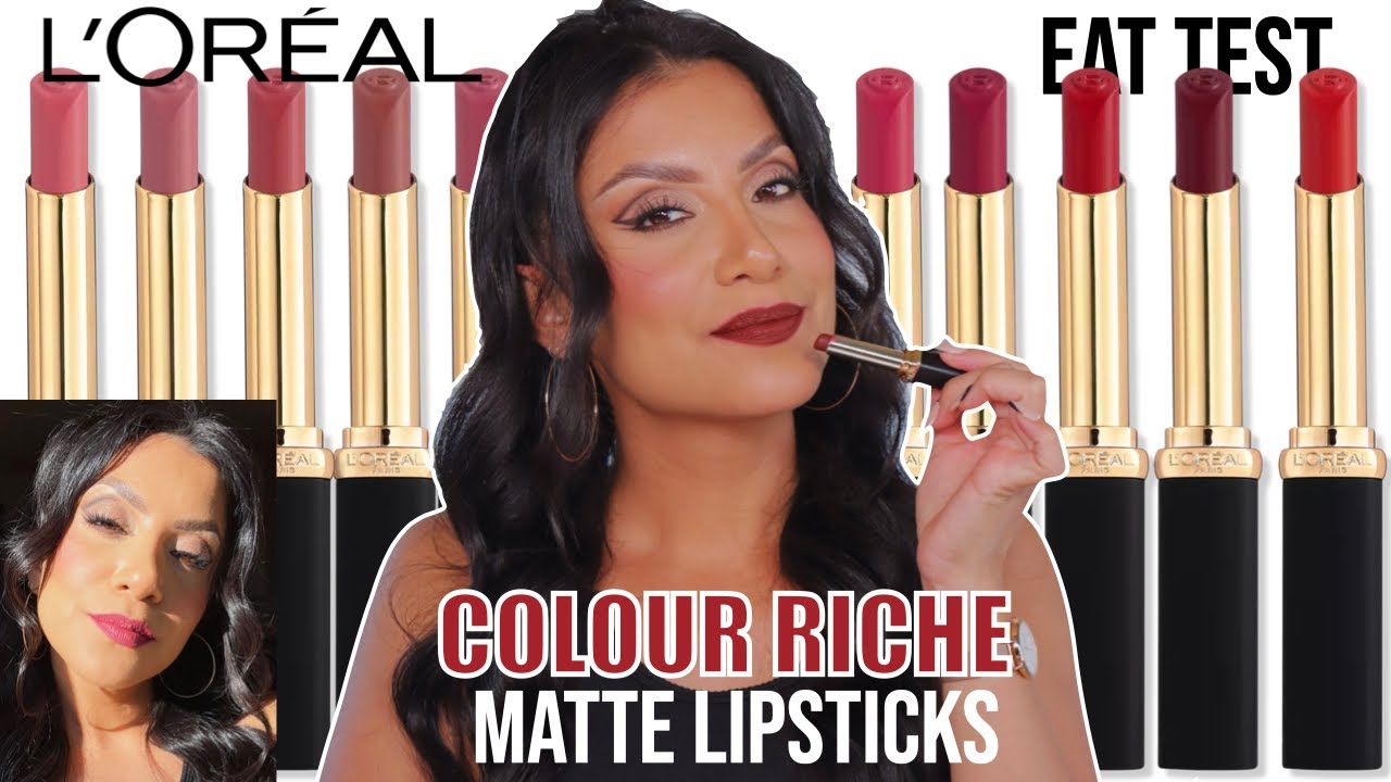 *новые* матовые помады L'OREAL COLOUR RICHE + свотчи при естественном освещении и тест на стойкос...