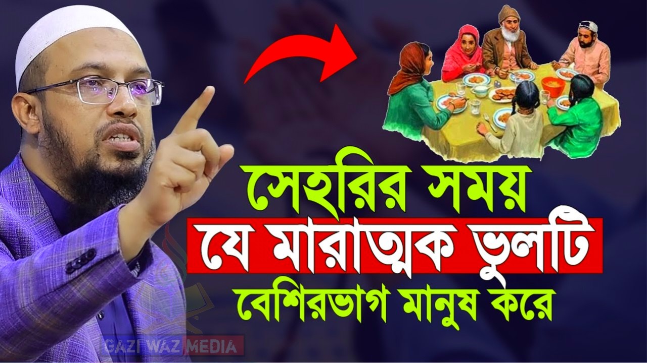 সেহরির সময় যে ভুলটি বেশিরভাগ মানুষ করে!এতে রোজা নষ্ট হয়ে যায়। আহমাদুল্লাহ।Mar 7, 202610:50 PM