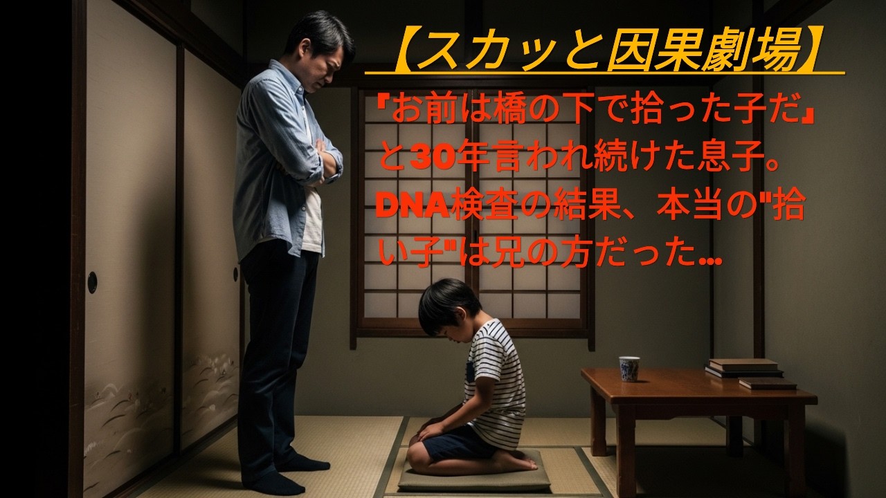 【スカッと因果劇場】「お前は橋の下で拾った子だ」と30年言われ続けた息子。DNA検査の結果、本当の
