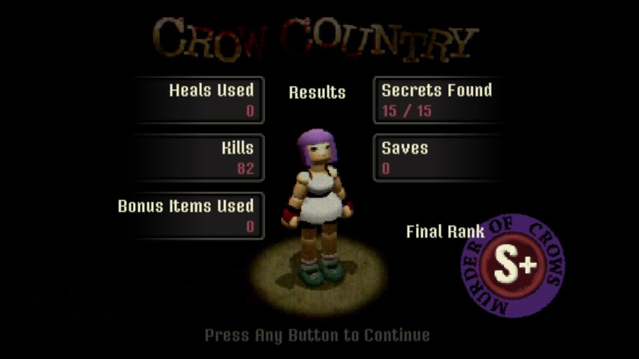 Crow country / S+ Murder of Crows, All secrets, all C Crows, and all bosses.
