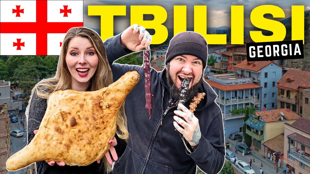 Our First Time in TBILISI, GEORGIA! 🇬🇪 - GEORGIAN FOOD TOUR! (ქართული საჭმელი)