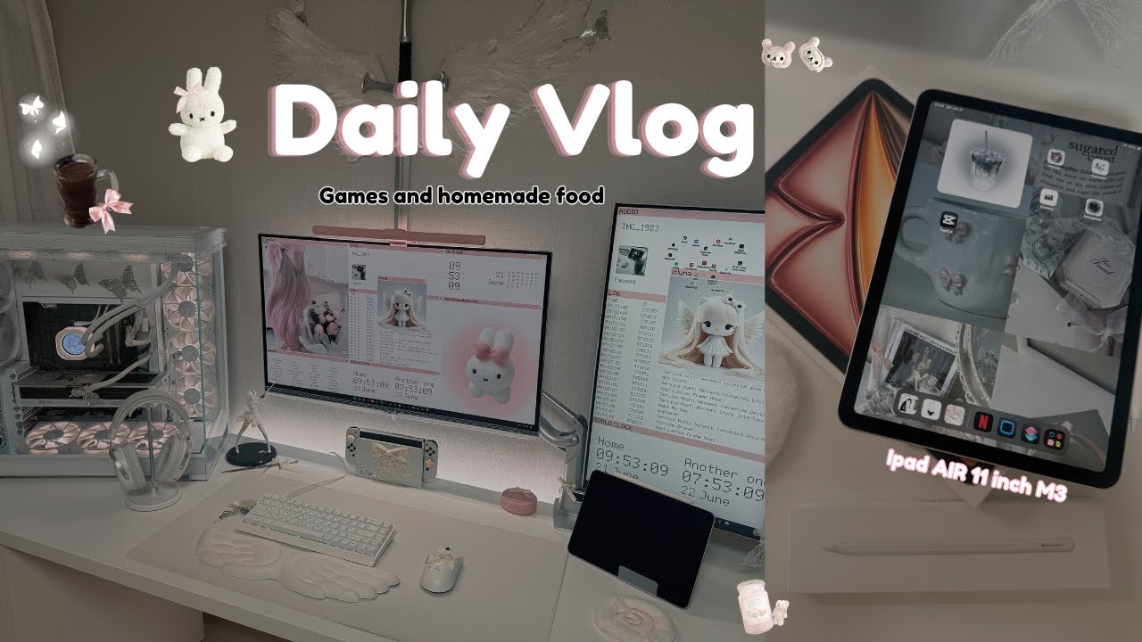 DAILY VLOG ౨ৎ ⋆｡ㅣUnboxing my new IPAD AIR M3  ˚⋅ ㅣAesthetic new Gear  📦ㅣHomemade Snacks 🤍