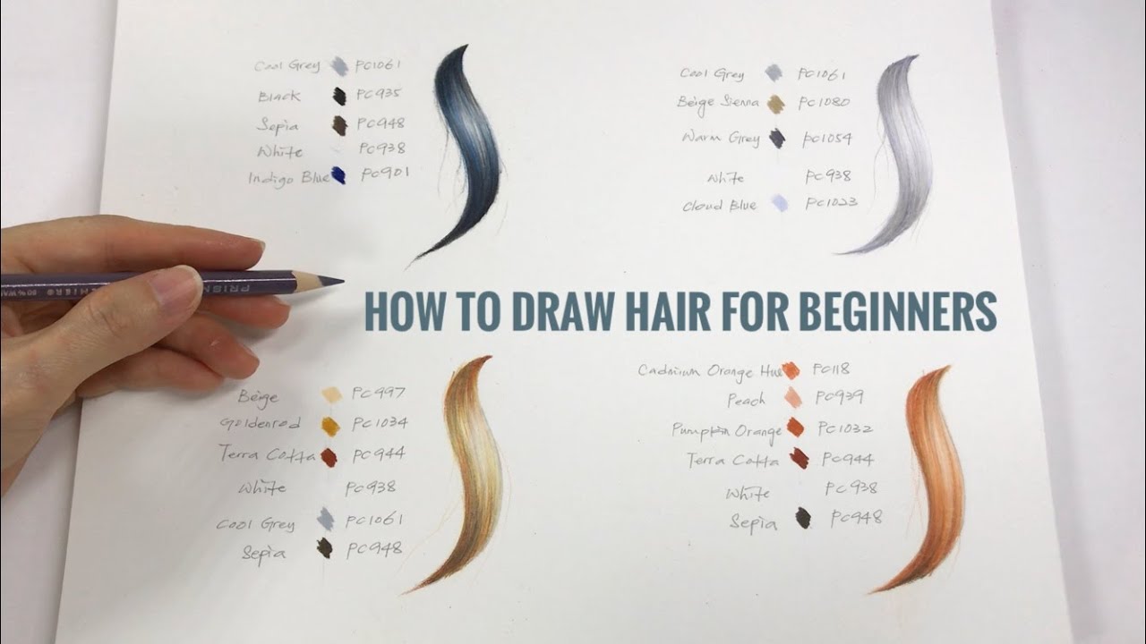 HOW TO DRAW HAIR USING COLORED PENCILS (STEP BY STEP)
