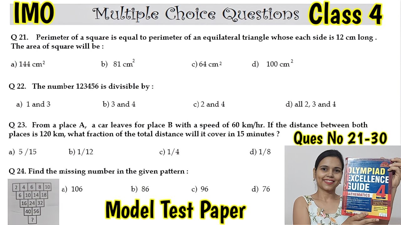 Olympiad Exam for Class 4 Maths 2023 | Maths Olympiad Mock Test for Class 4 | IMO Class 4 Maths
