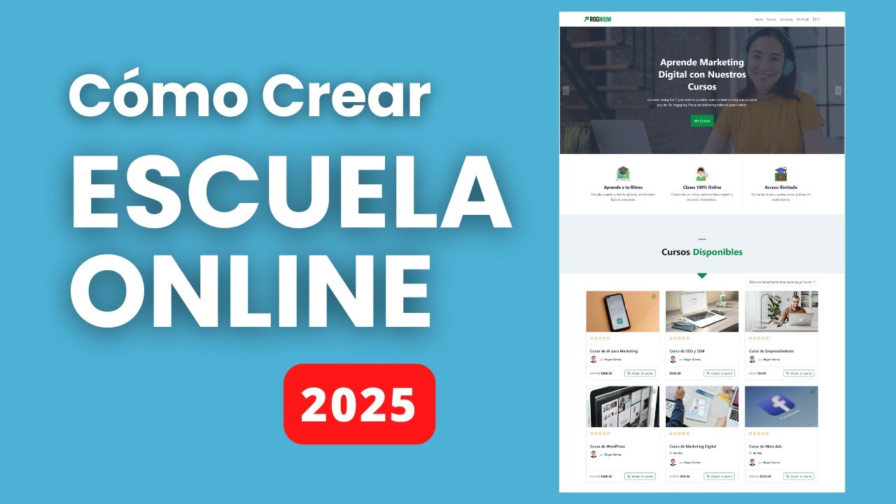 Cómo Crear una Escuela Online - Vender Cursos Online WordPress 2025