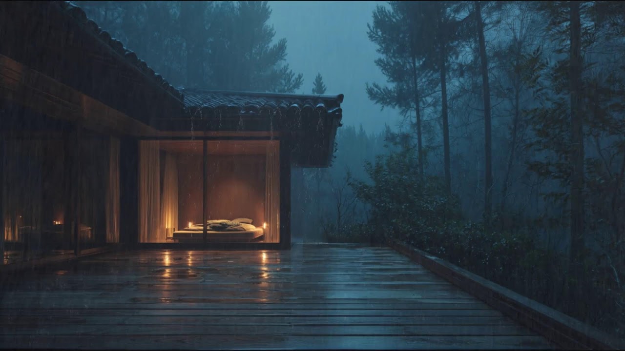Calm Rainfall at the Forest Cabin 🌧 | Deep Sleep and Relax with Nature Ambience