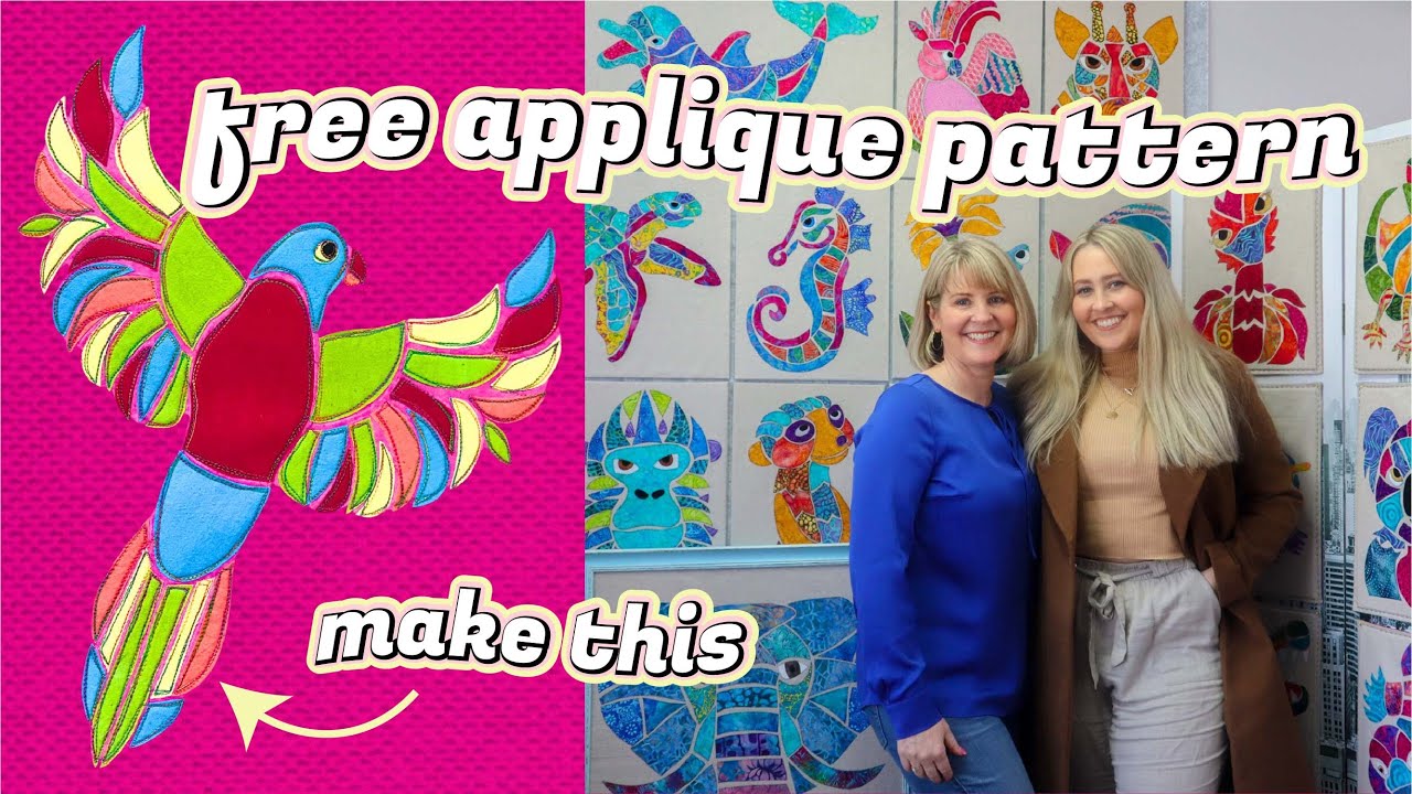 How to Machine Applique: Make a Lorikeet Using Raw-Edge Applique and Your Machine! (FREE PATTERN)