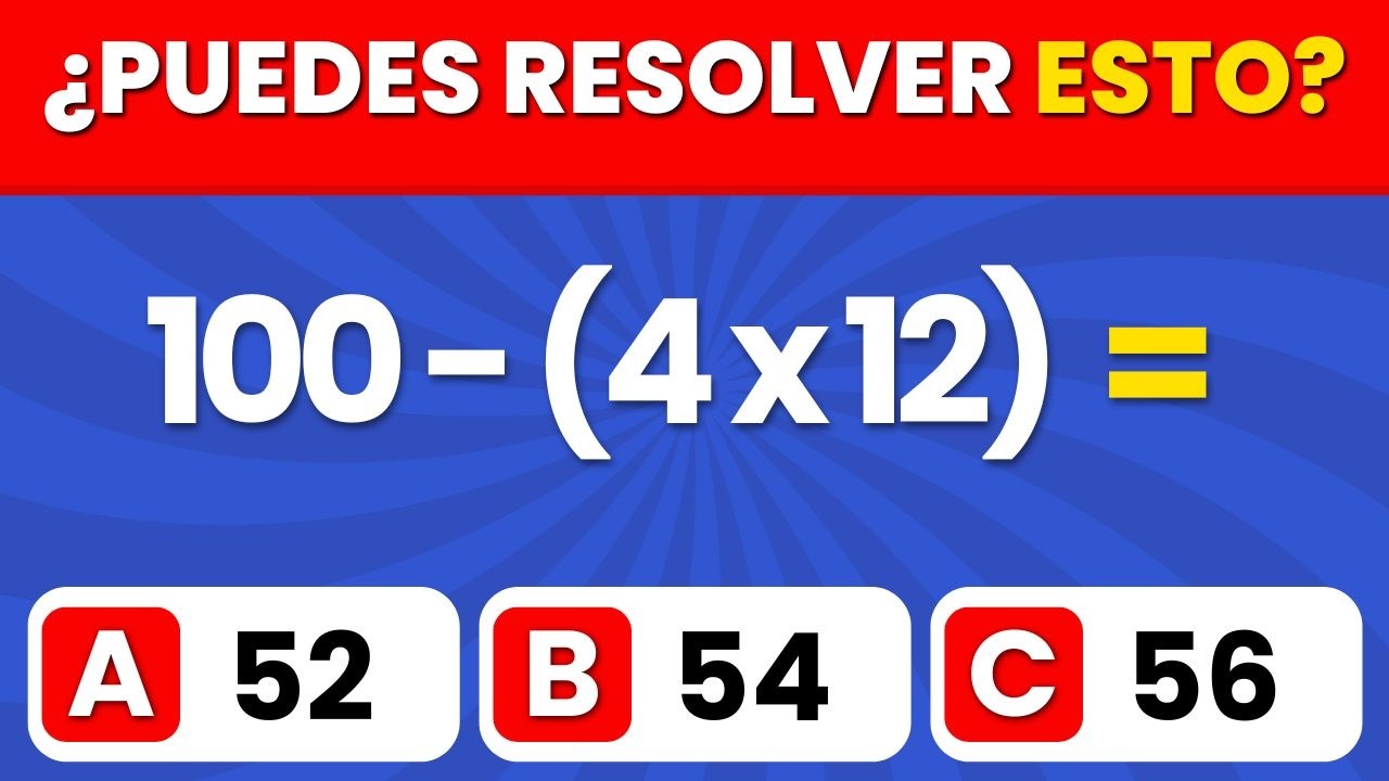 🧮 ¿Qué tan rápido eres con los números? | Trivia de Matemáticas 💡| 3era Parte