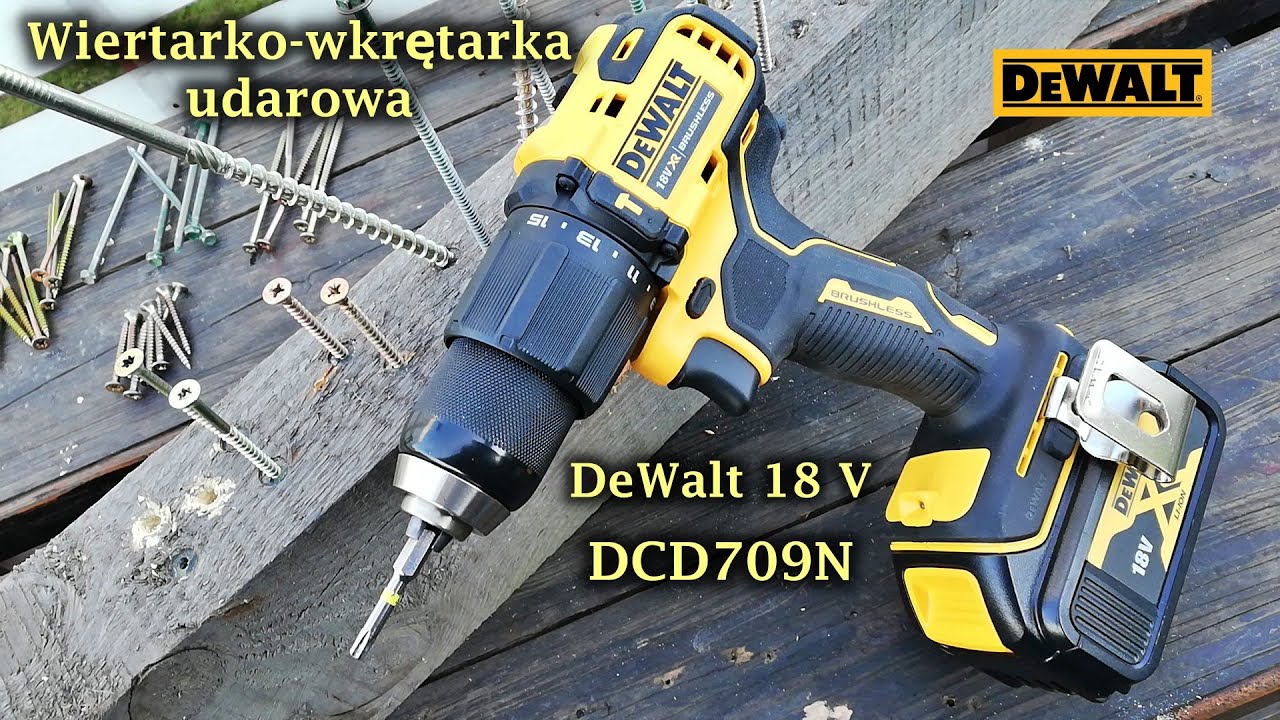 Wiertarko wkrętarka udarowa DeWalt 18 V DCD709N 65Nm, lekka i tania (UNBOXING TEST)