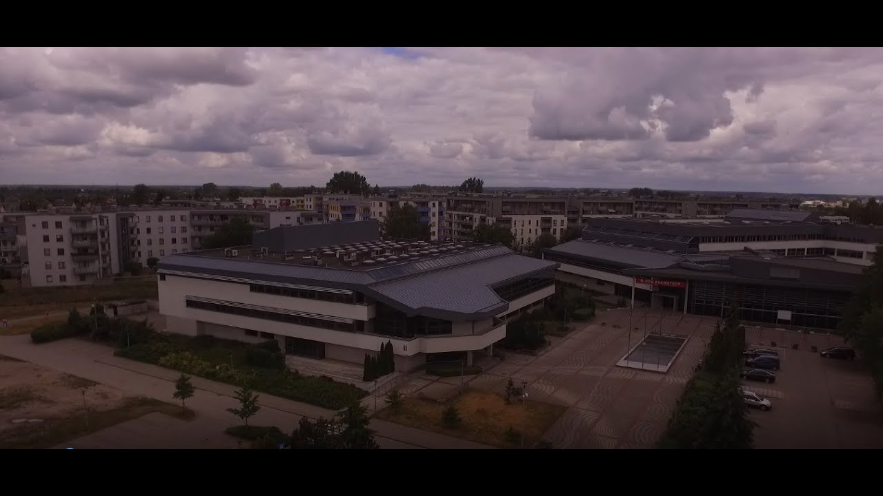 Panorama Biblioteki Uniwersytetu Przyrodniczo-Humanistycznego i Siedlec z lotu ptaka