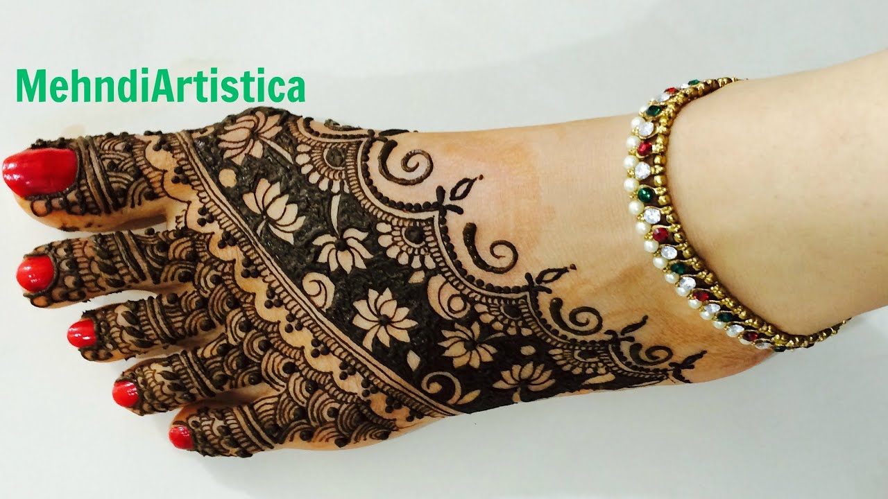 Beautiful Nilofar Bridal Feets Mehndi Design:Learn Latest Wedding Henna Mehendi By MehndiArtistica