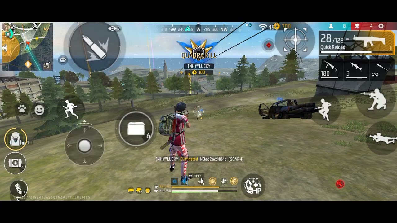 FF Full Gameplay BR Rank🔥6kills Scar+Mp40💪