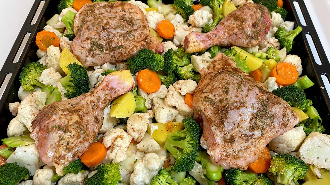 MİSAFİRLERİN HEPSİ TARİFİNİ İSTEDİ😱TAM BİR KIŞ YEMEĞİ😍Fırında Tavuk But Sebzeli 🥦Çiçekintarifleri