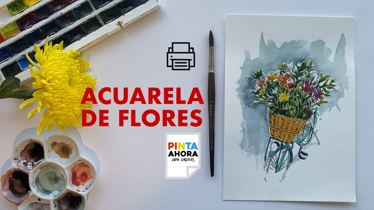 Acuarela de flores  |  | PintaAhora | Juan Linares