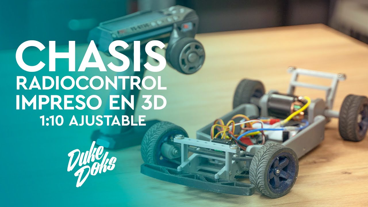 🚗 Chasis RADIOCONTROL / Impreso en 3D / Ajustable