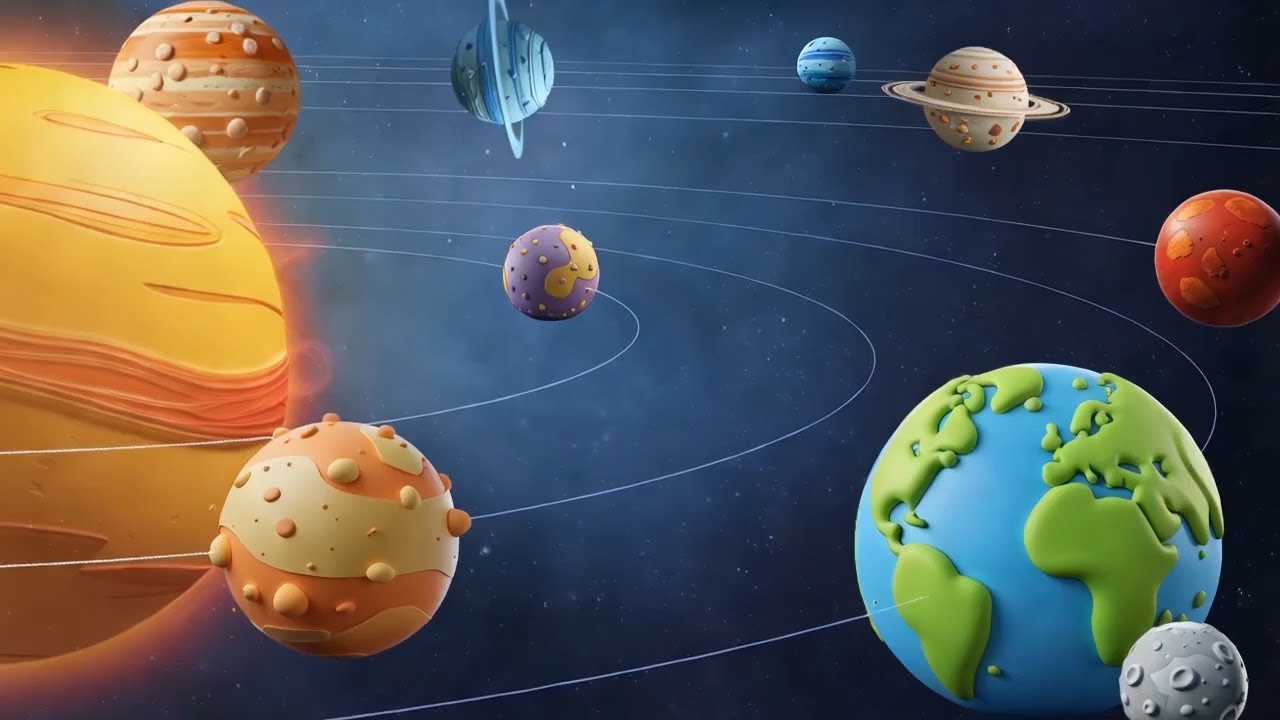 🚀 Planets Family 😎Sun🌚Mercury🌝Venus🌎Earth🌛Moon🔴Mars🌑Jupiter🪐Saturn💫Uranus🔵Neptune👨‍🚀 Singing Planets