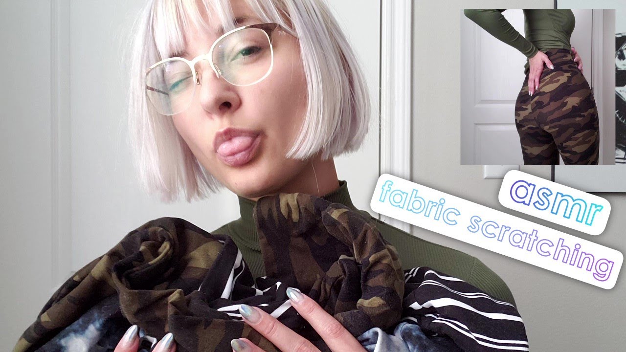 ASMR | Fabric Scratching on Walmart Yoga Pants / Flared Leggings w/ Hand Rubbing & Head Scratching