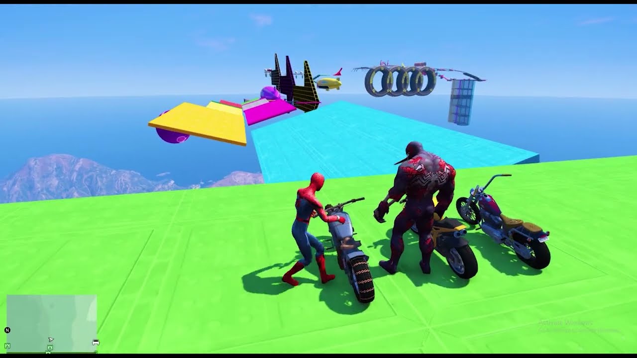 GTA 5 Epic New Stunt Race For Car Racing Challenge by Trevor and Shark GTA V Spiderman