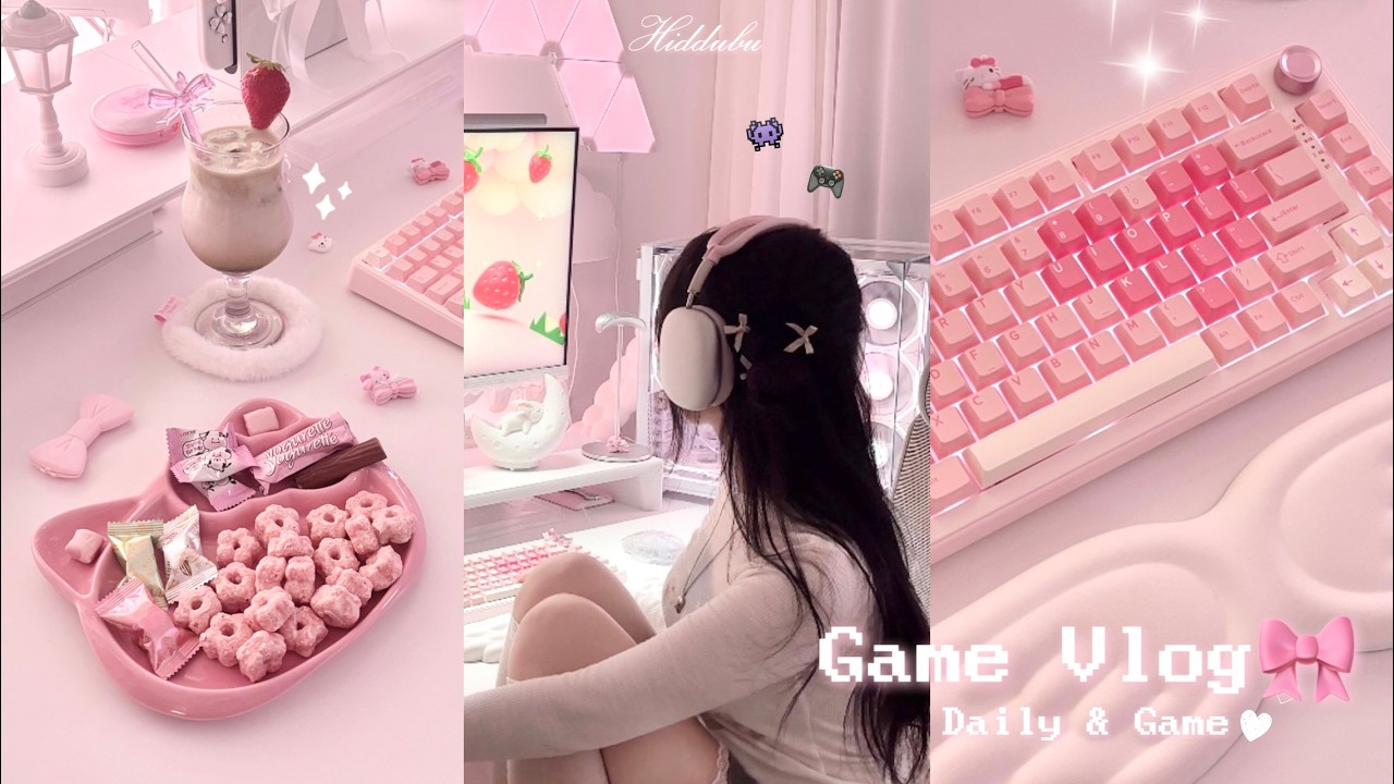 [SUB] ʚ Vlog ɞㅣ나만의 귀여운 홈피시방✧°.🎀ྀིㅣPC방을 왜가 우리집이 피시방인데🫠🕹️ㅣ달콤한 디저트🍵🍓ㅣ인조이, 테일즈런너, 먼작귀 포켓 플레이˚♡‧₊ °